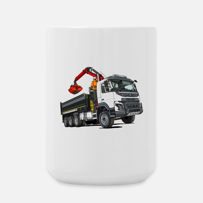 Truck with crane - Large Mug 440 ml - white