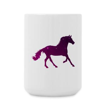 Cheval Étoile - Cadeau de Cheval Galaxie de Caval d’Équitation Mignon - Grande tasse 440 ml - blanc - Devant