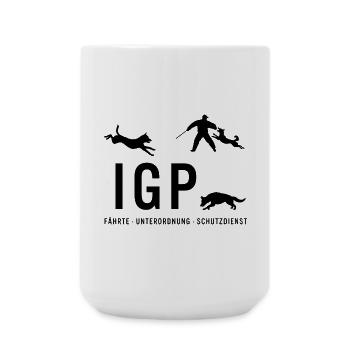 IGP Hundesport - schwarz - Große Tasse 440 ml - Weiß - Vorne