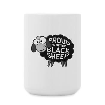 Proud To Be The Black Sheep Funny Sheep Exterior - Large Mug 440 ml - white - Front