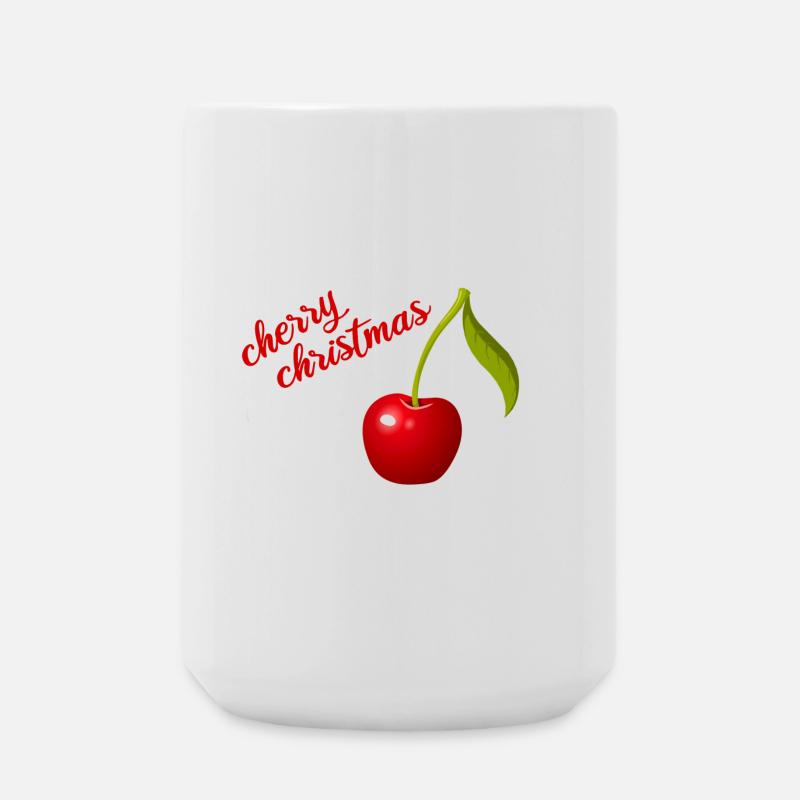 cherry christmas - Large Mug 440 ml - white
