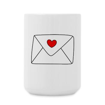 Heart Letter Love Letter Gift Valentine's Day Couples - Large Mug 440 ml - white - Front