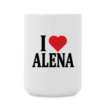 t-shirt I love Alena t-shirt gift idea - Large Mug 440 ml - white - Front