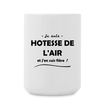 fier d être hôtesse de l air - Grande tasse 440 ml - blanc - Devant