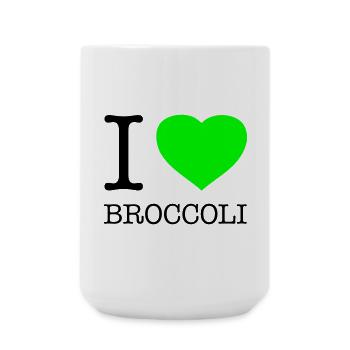 I LOVE BROCCOLI Broccoli Vegetables - Large Mug 440 ml - white - Front