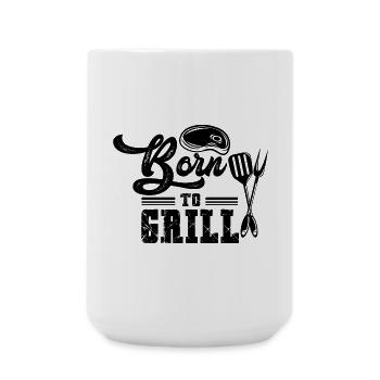 Abstraktes Farbenspiel auf Leinwand - Große Tasse 440 ml - Weiß - Vorne