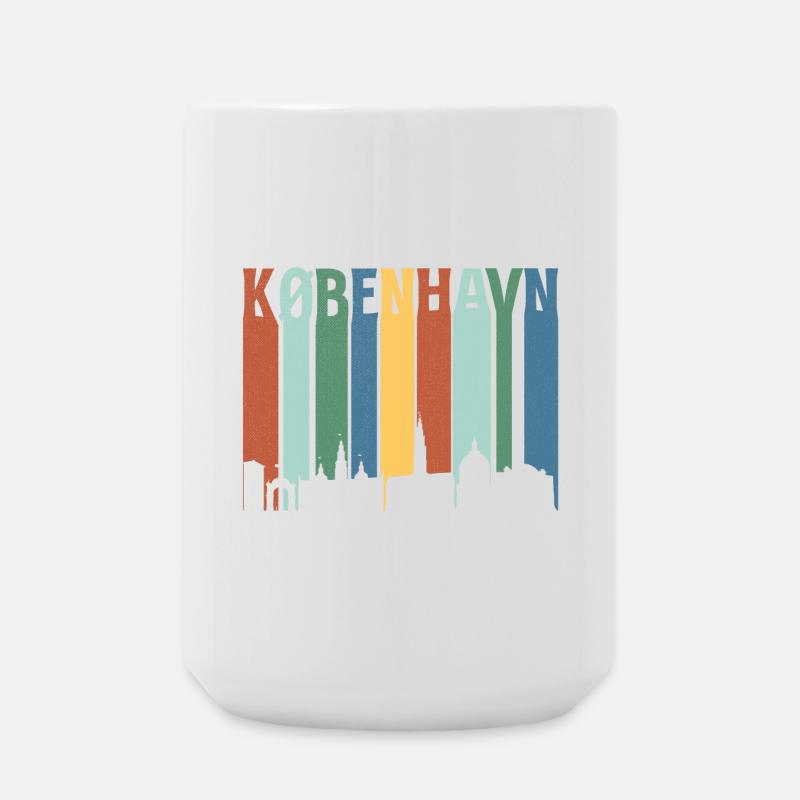 København Neon Skyline Muster - Große Tasse 440 ml - Weiß