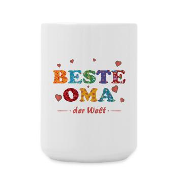 Beste Oma - auf der ganzen Welt - Danke - Große Tasse 440 ml - Weiß - Vorne
