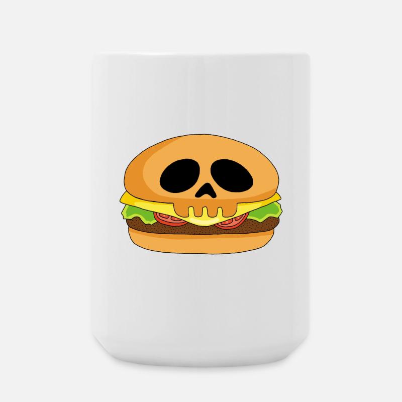 Crâne burger - Grande tasse 440 ml - blanc