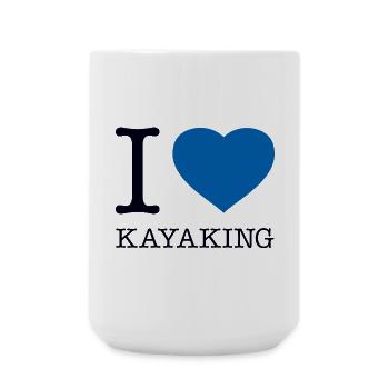 I LOVE KAYAKING Kayak Paddel - Große Tasse 440 ml - Weiß - Vorne