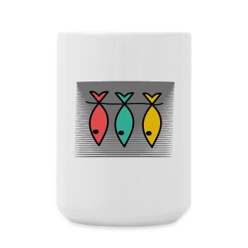 FISCH. APRILSCHERZ. OSTERN. SARDINE. MEER - Große Tasse 440 ml - Weiß - Vorne