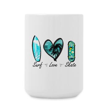 surf love skate vague coeur - Grande tasse 440 ml - blanc - Devant