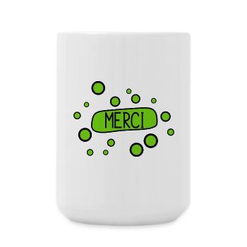 MERCI. THANKS. THANK YOU. ANNIVERSAIRE. NAISSANCE. - Grande tasse 440 ml - blanc - Devant