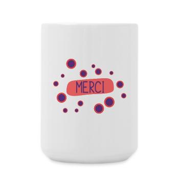 MERCI. THANKS. THANK YOU. ANNIVERSAIRE. NAISSANCE. - Grande tasse 440 ml - blanc - Devant