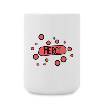 MERCI. THANKS. THANK YOU. ANNIVERSAIRE. NAISSANCE. - Grande tasse 440 ml - blanc - Devant