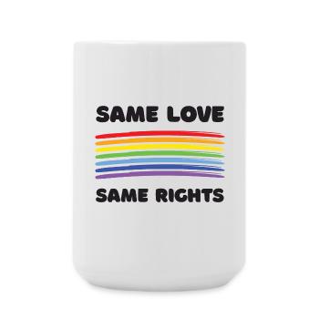 LGBTQ+ Pride Month - Gleiche Liebe. Gleiche Rechte. - Große Tasse 440 ml - Weiß - Vorne