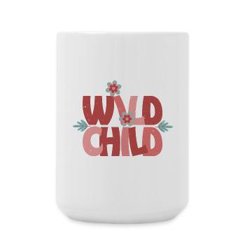 Wild Child - Cute Retro Flower - Large Mug 440 ml - white - Front