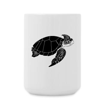 Turtle Black & White - Large Mug 440 ml - white - Front