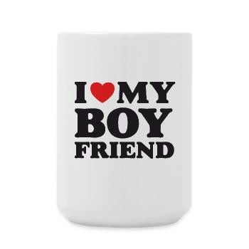 I Love My Boyfriend - Large Mug 440 ml - white - Front