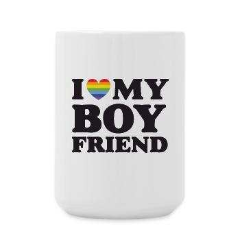 I Love My Boyfriend - LGBTQ - Large Mug 440 ml - white - Front