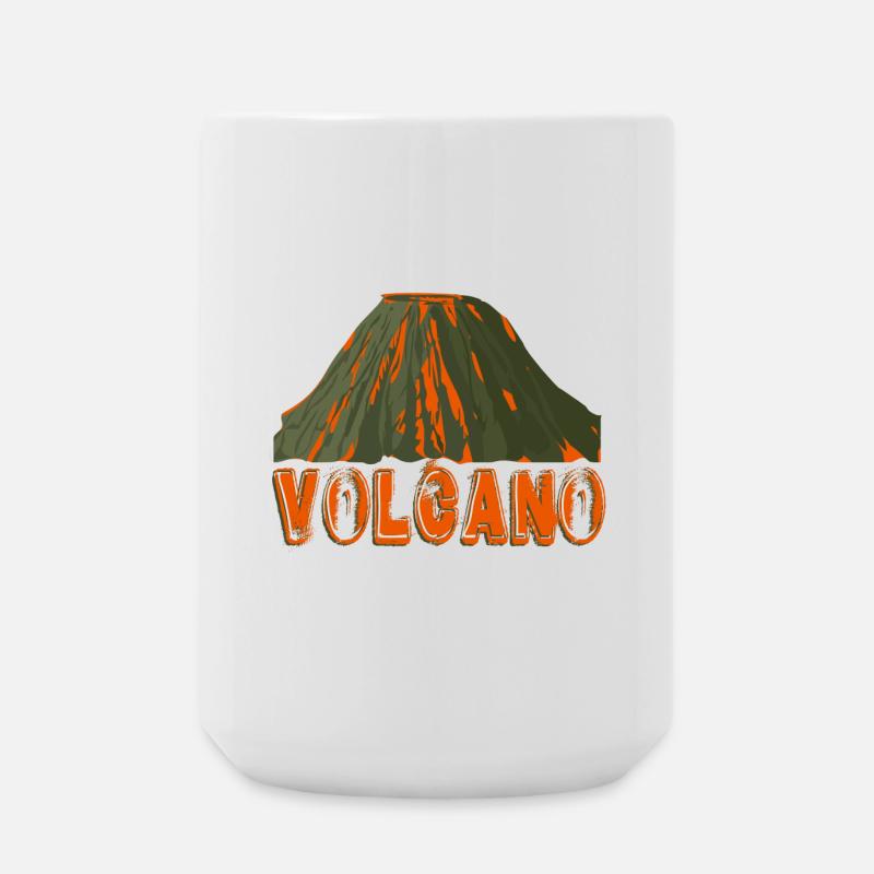 volcano with font - Large Mug 440 ml - white