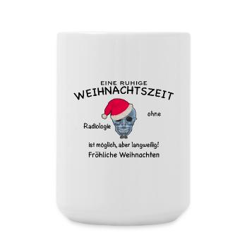 Radiologie, Röntgenbild Schädel lustig Weihnachten - Große Tasse 440 ml - Weiß - Vorne
