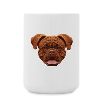 Kleidung für Männer, Bordeauxdogge - Große Tasse 440 ml - Weiß - Vorne