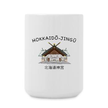 Hokkaido-jingu, Sapporo, Japan, Hand Drawing - Large Mug 440 ml - white - Front