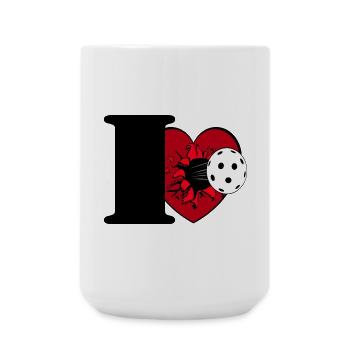 Floorball , Unihockey , I Love Floorball - Large Mug 440 ml - white - Front