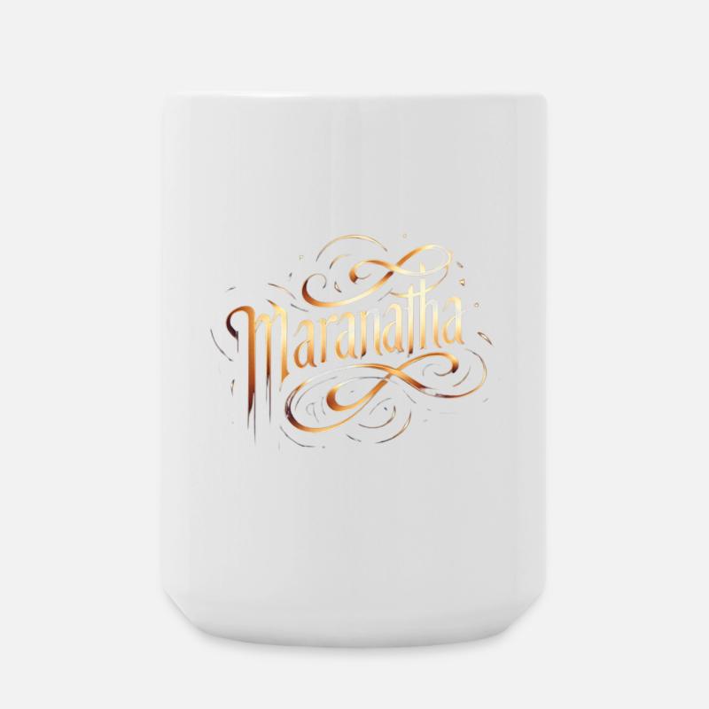 Maranatha Gold Script Swirls - Große Tasse 440 ml - Weiß