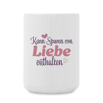 Kann Spuren von Liebe enthalten - Große Tasse 440 ml - Weiß - Vorne