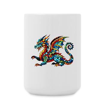 Drache - Große Tasse 440 ml - Weiß - Vorne