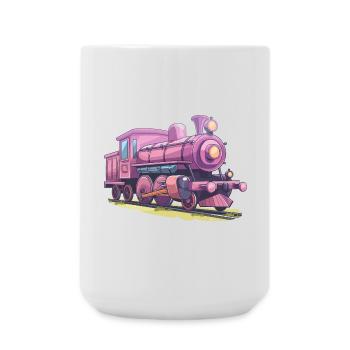 Lokomotive Comic Look - Große Tasse 440 ml - Weiß - Vorne