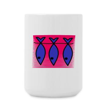 POISSON. SARDINE. POISSON D'AVRIL. MER. OCÉAN - Grande tasse 440 ml - blanc - Devant