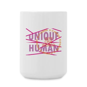 Unique person – Just one World. - Large Mug 440 ml - white - Front
