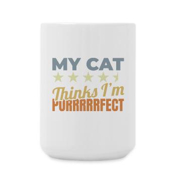 My Cat Thinks I'm Purrrrrfect - Large Mug 440 ml - white - Front