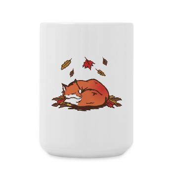 Tranquil Autumn Fox Illustration - Large Mug 440 ml - white - Front