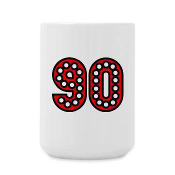 90. 90 JAHRE. 90-JÄHRIGES JUBILÄUM. 90-JÄHRIGES JUBILÄUM. - Große Tasse 440 ml - Weiß - Vorne