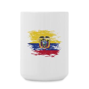 Ecuador flag used - Large Mug 440 ml - white - Front