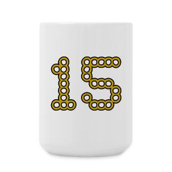 ANNIVERSARY. 15. 15 YEARS. 15th ANNIVERSARY - Large Mug 440 ml - white - Front