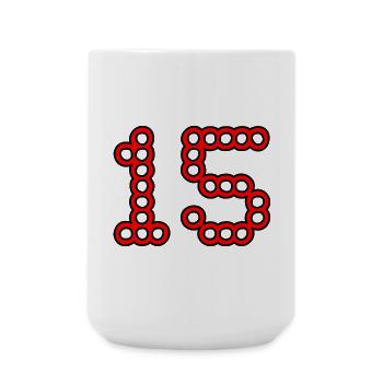 ANNIVERSARY. 15. 15 YEARS. 15th ANNIVERSARY - Large Mug 440 ml - white - Front