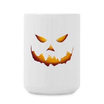 Citrouille Halloween Sourire - Grande tasse 440 ml - blanc - Devant