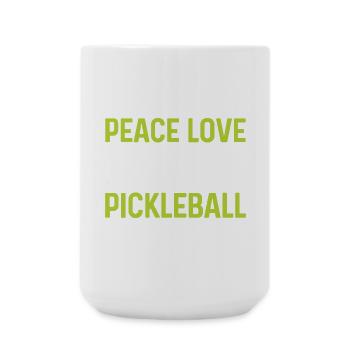 Frieden Liebe Pickleball - Große Tasse 440 ml - Weiß - Vorne