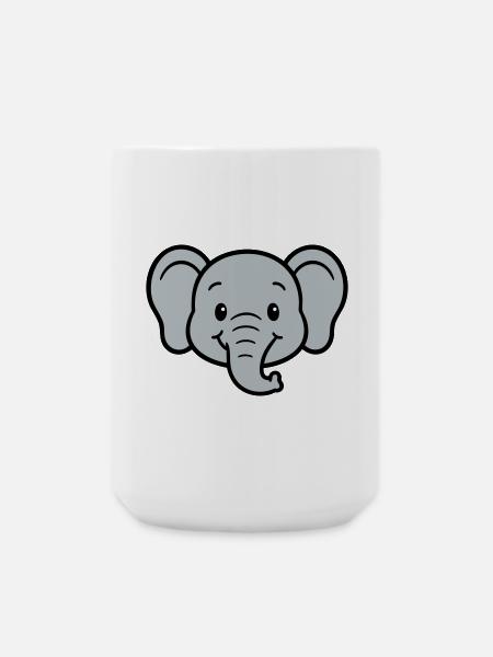 Playful elephant print for children - Large Mug 440 ml - white
