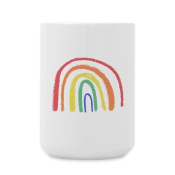 Skurriler Regenbogen-Pinselbogen - Große Tasse 440 ml - Weiß - Vorne