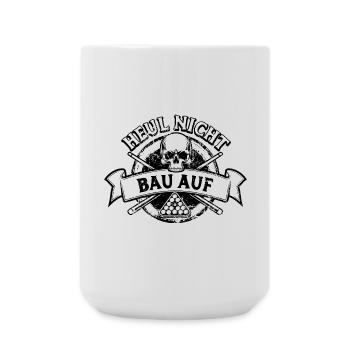 Heul nicht bau auf - Eight Ball - Billard Spieler - Große Tasse 440 ml - Weiß - Vorne