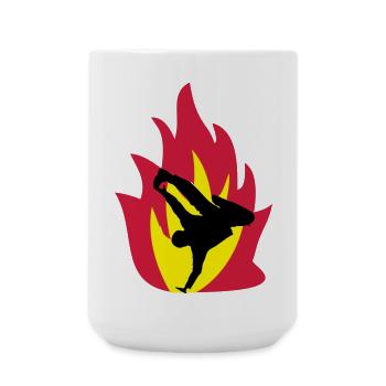 Breakdancer im Feuer - Große Tasse 440 ml - Weiß - Vorne