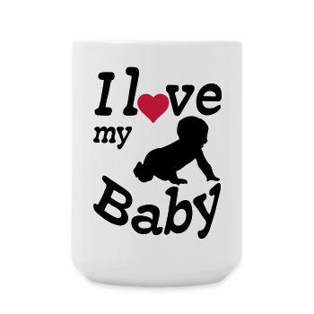 I love my Baby - Large Mug 440 ml - white - Front