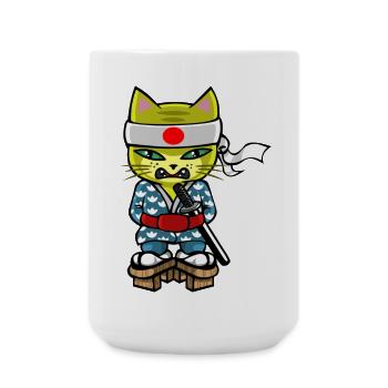 Chat japonais - Grande tasse 440 ml - blanc - Devant