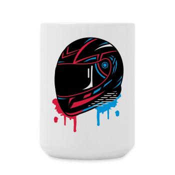 Motorcycle helmet Graffiti - Large Mug 440 ml - white - Front